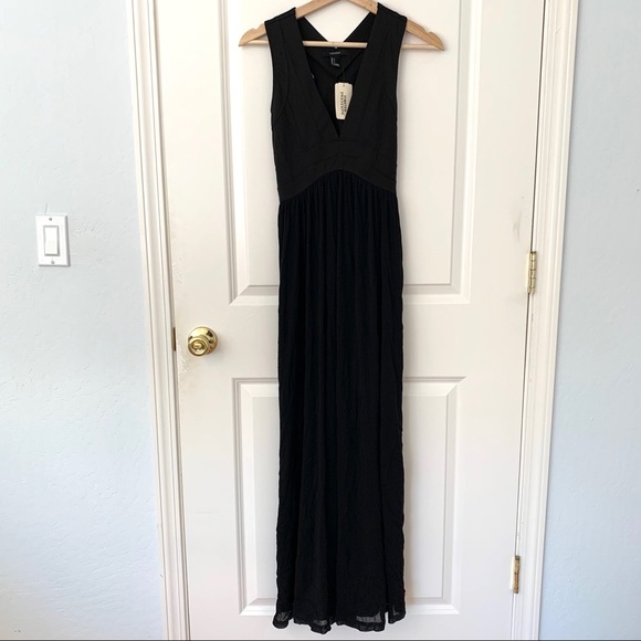 Forever 21 Black Maxi Bandage Chiffon Dress - Picture 1 of 5